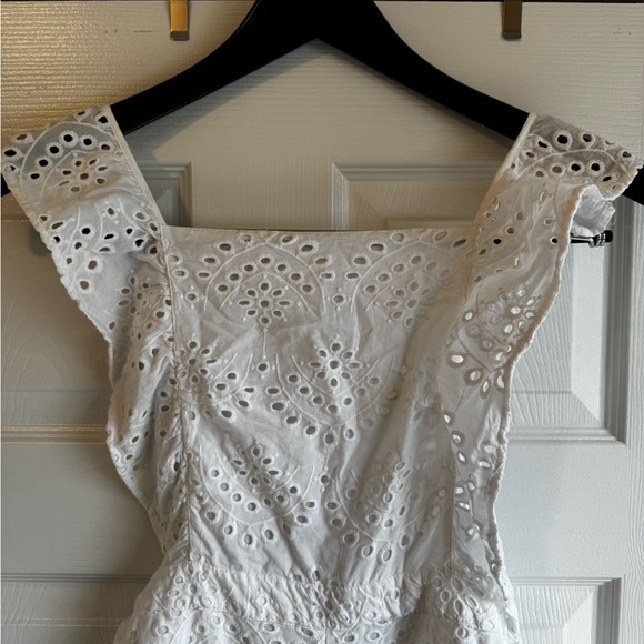 New topshop white embroidered ruffle jumpsuit - Picture 9 of 9